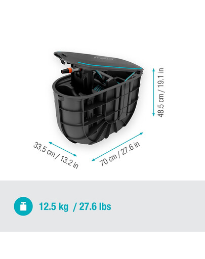 GARDENA RollUp M Unterflur-Schlauchtrommel mit 20 m Schlauch