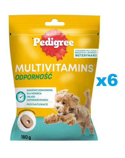 PEDIGREE Multivitamins Immunsystem 6x180g: Ergänzungsfutter für erwachsene Hunde mit Huhn