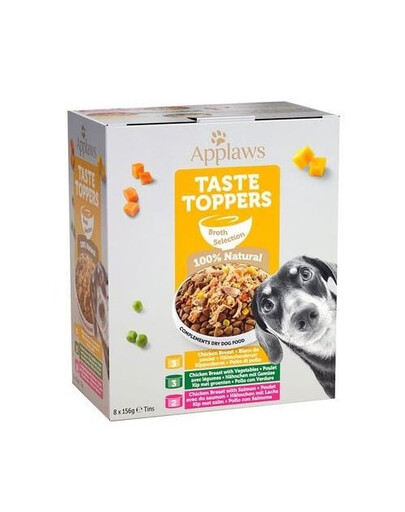APPLAWS Dog Tin Broth Selection Multipack gemischte Aromen in Brühe für Hund 32 x 156 g