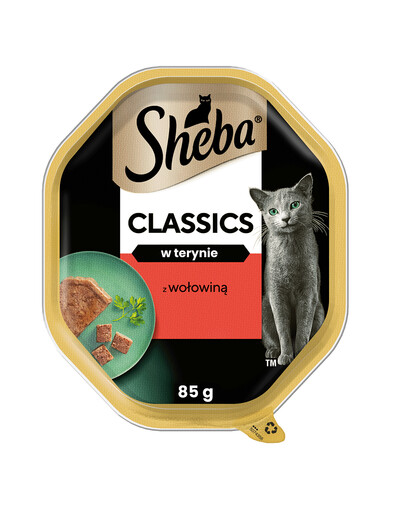 SHEBA Classics 85 g: Nassfutter für adulte Katzen mit Rind in Terrine