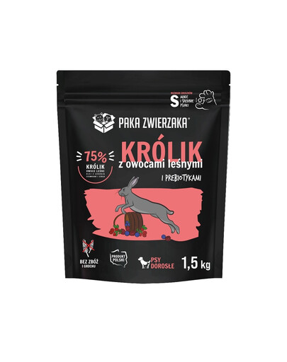 PAKA ZWIERZAKA Seventh Heaven Trockenfutter mit Kaninchen und Waldfrüchten S 1,5kg
