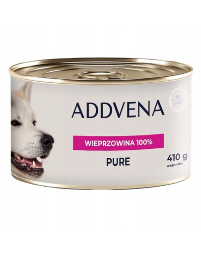 ADDVENA Moist Pure 100% Schweinefleisch 410 g Monoprotein Nassfutter für Hunde