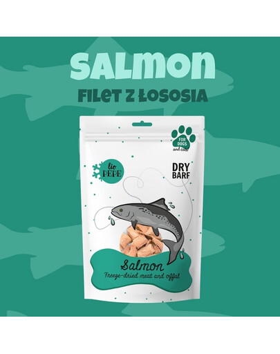 PAKA ZWIERZAKA PEPE Freeze-dried liofilizowane mięso filet z łososia dla psa 60g