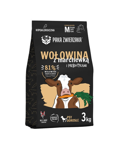 PAKA ZWIERZAKA Seventh Heaven Trockenfutter mit Rindfleisch und Karotten M 3kg