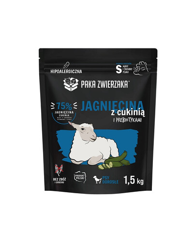 PAKA ZWIERZAKA Seventh Heaven Trockenfutter Lamm mit Zucchini für adulte S Hunde getreidefrei 1,5kg