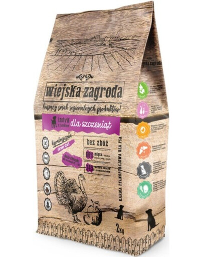 WIEJSKA ZAGRODA Welpenfutter Pute mit Apfel 2 kg