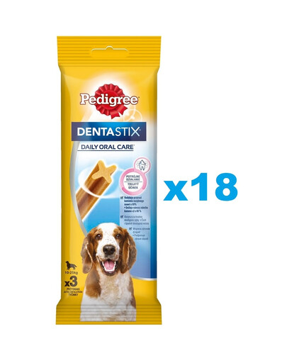PEDIGREE DentaStix (mittlere Rassen) Zahnsnack für Hunde 54 szt. - 18x77g