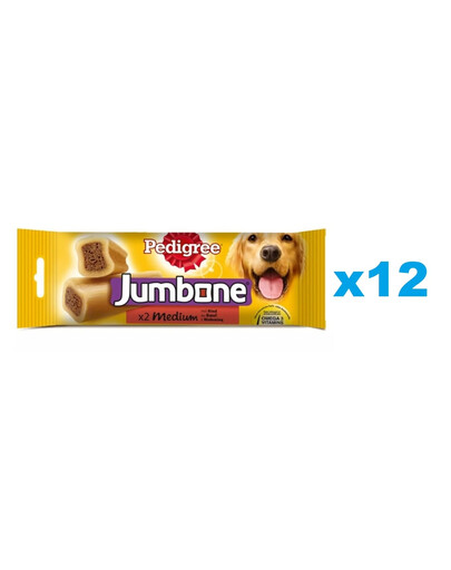 PEDIGREE Jumbone (mittelgroße Hunde) Snacks aus Rindfleisch 12 x 180 g
