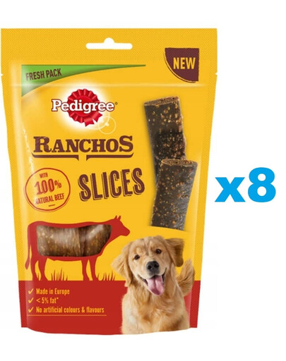 PEDIGREE Ranchos Slices 8x60g - Hundeleckerlis mit Rindfleisch