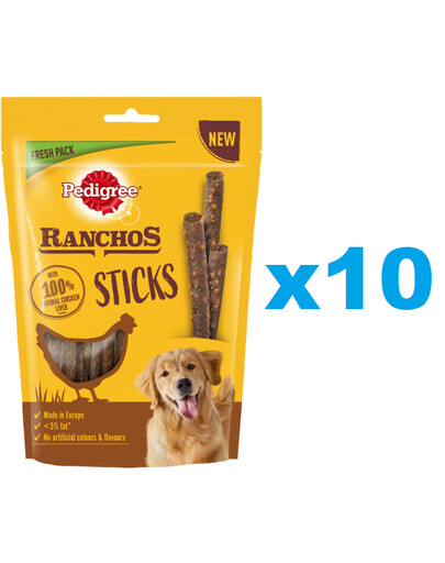 PEDIGREE Ranchos Sticks 10 x 60 g Hühnerleber Hundeleckerlis