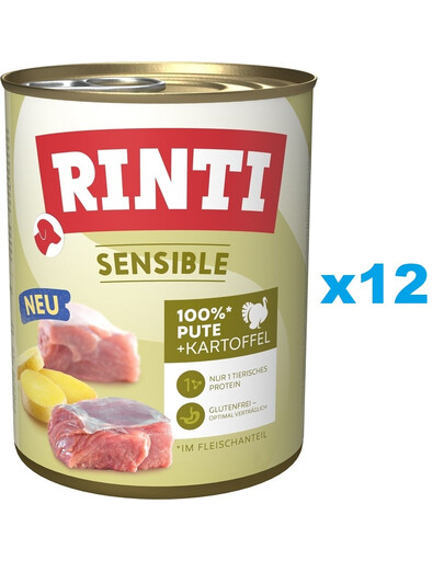 RINTI Sensible Pute mit Kartoffel 12x800g