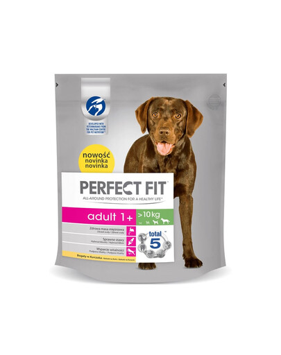 PERFECT FIT Adult (1 +) für mittlere und große Rassen - Reich an Hühnerfleisch 5 x 825g