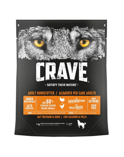 CRAVE Trockenfutter Adult mit Truthahn & Huhn 5 x 1kg