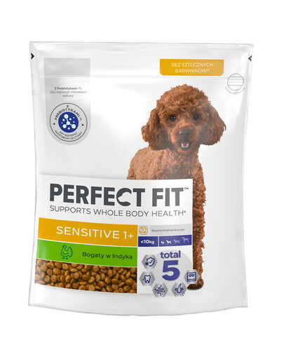 PERFECT FIT Sensitive 1+ 825 g: Trockenvollnahrung mit Truthahn für adulte Hunde kleiner Rassen