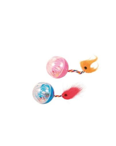 TRIXIE Set Rasselbälle mit Spielschwanz 2 Stück