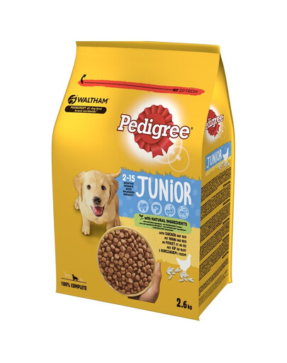 PEDIGREE Junior 3x2,6 kg mit Huhn und Reis Trockenfutter für Welpen
