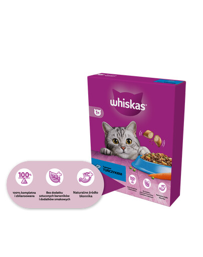 WHISKAS Adult 1,9 kg Trockenvollnahrung für ausgewachsene Katzen mit leckerem Thunfisch