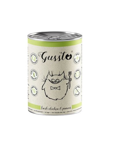 GUSSTO Cat Fresh Chicken Prawns mokra karma dla kotów kurczak z krewetkami 400 g