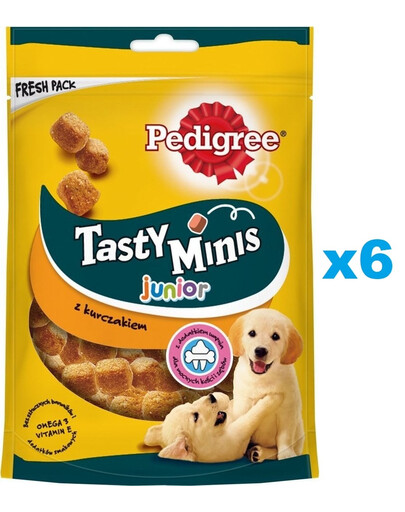 PEDIGREE Tasty Minis Junior 6 x 125 g Welpenleckerli mit Huhn