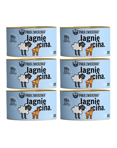 PAKA ZWIERZAKA Nassfutter mit Lamm Monoprotein für Katzen getreidefrei 6x200 g