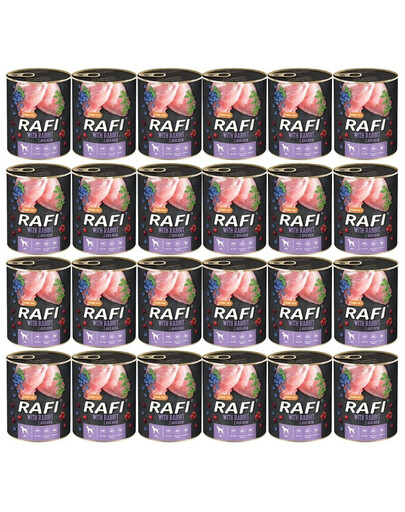 RAFI Kaninchen, Heidelbeeren und Preiselbeeren Hundefutter 24 x 400g