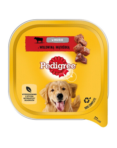 PEDIGREE Adult 300 g Nassfutter für Hunde mit Rindfleisch und Leber in Mousse