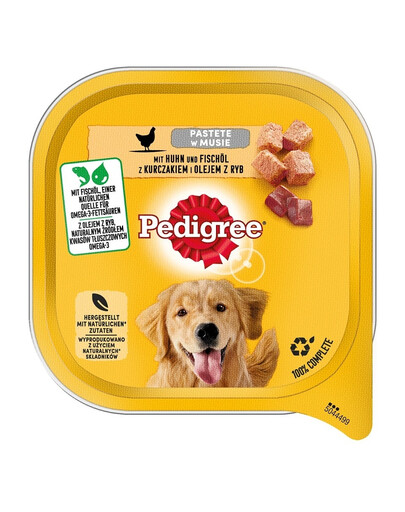 PEDIGREE  Adult 300 g Hundenassfutter mit Huhn und Fischölmousse