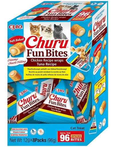 INABA Fun Bites Chicken with Tuna 8x12g wrapy z kurczakiem i tuńczykiem dla kota