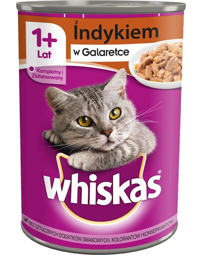WHISKAS Kalbfleisch + Putenfleisch in Gelee 400g in Dosen