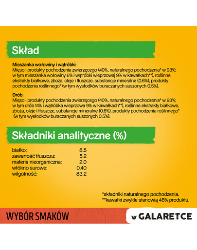 PEDIGREE Adult Mix 4x100g: Nassfutter für adulte Hunde mit Rindfleisch und Leber und mit Geflügel, in Gelee