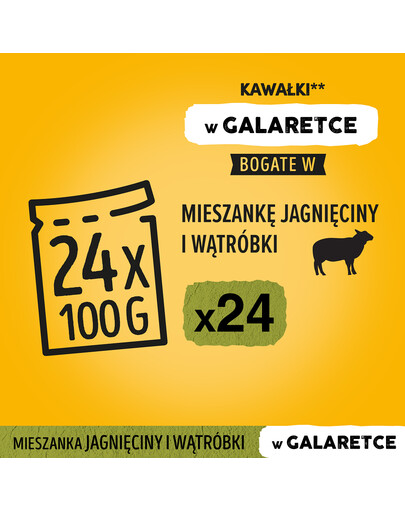 PEDIGREE Adult Beutel 100g: Nassfutter für adulte Hunde mit Lammfleisch und Leber, in Gelee.