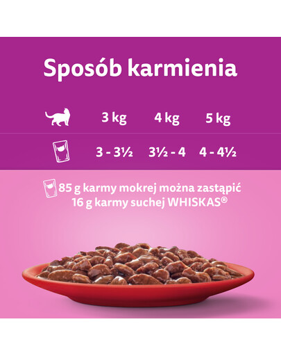 WHISKAS Adult 85g: Nassfutter für adulte Katzen mit Rindfleisch in Sauce