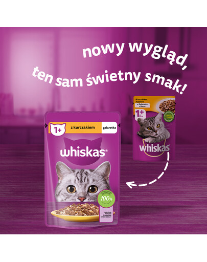 WHISKAS Adult 85g: Nassfutter für adulte Katzen mit Huhn in Gelee