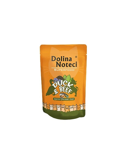 DOLINA NOTECI Superfood Ente und Rindfleisch 85g Nassfutter für Katzen