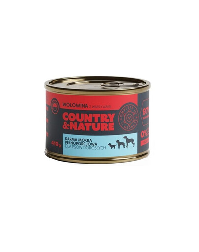 COUNTRY&NATURE Getreidefreies Nassfutter Rindfleisch mit Gemüse 410g