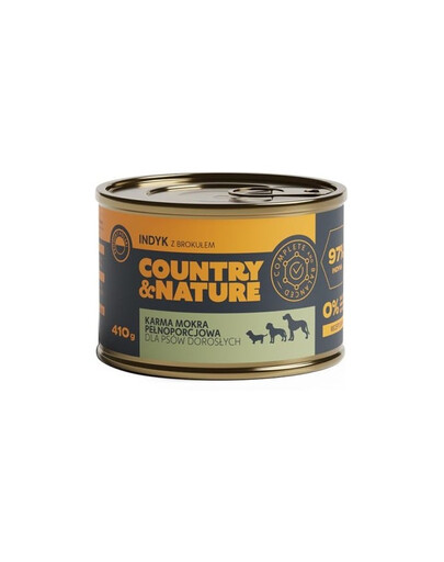 COUNTRY&NATURE Getreidefreies Nassfutter Truthahn mit Broccoli 410g