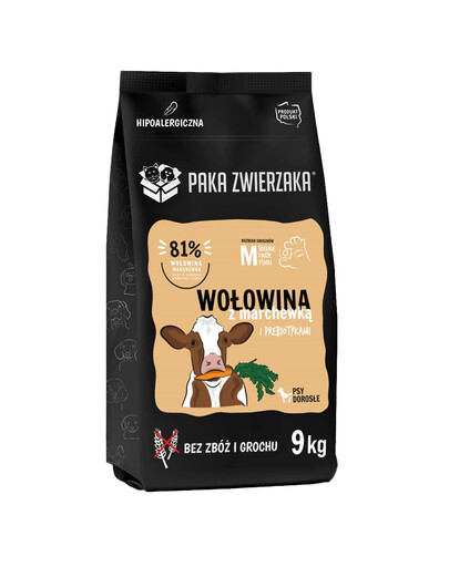 PAKA ZWIERZAKA Seventh Heaven Trockenfutter mit Rindfleisch und Karotten M 9kg
