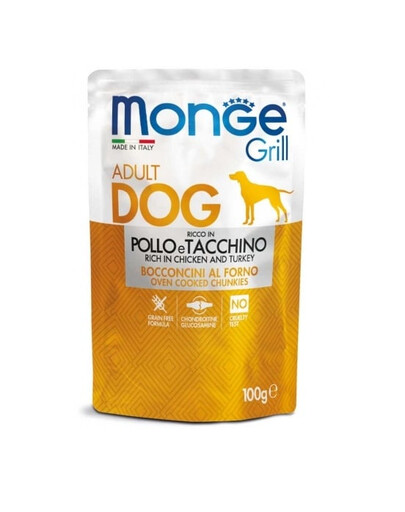 MONGE Grill Hähnchenstücke mit Truthahn 100g