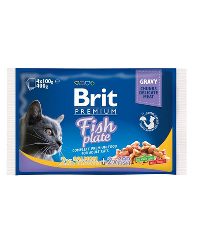 BRIT Cat Adult Fish Plate 4x100g