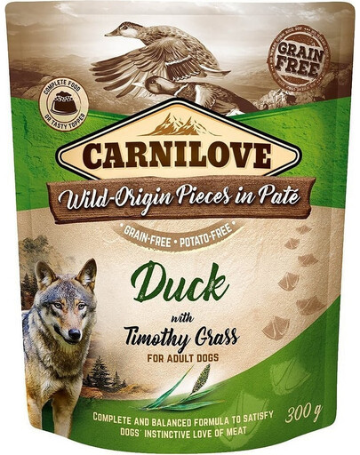 CARNILOVE Dog Paté Duck with Timothy Grass 300g Nassfutter Ente mit Timothy-Wiesengras