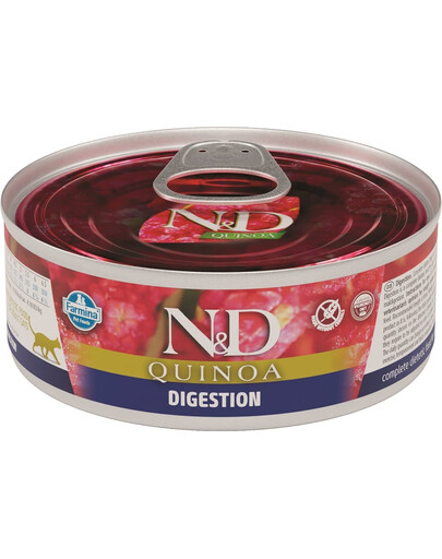 FARMINA N&D Cat Quinoa Digestion Nassfutter für Katzen zur Verbesserung der Verdauung 80 g