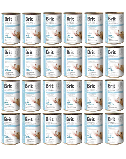 BRIT Veterinary Diet Obesity Lamb&Pea Fettleibigkeitsfutter für Hunde 24x400g