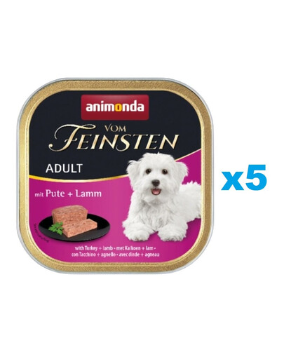 ANIMONDA Vom Feinsten Nassfutter mit Pute und Lamm für adulte Hunde 5x150 g