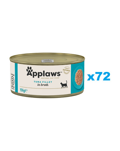 APPLAWS Cat Adult Tuna Fillet in Broth Thunfischfilet in Brühe 72x 156 g