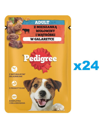 PEDIGREE Adult in Gelee mit Rind und Leber 24x100g