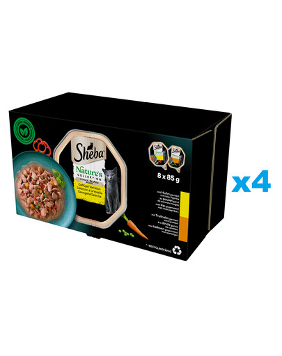 SHEBA Nature’s Collection 32x85 g Nassfutter mit Huhn und Truthahn in Soße für adulte Katzen
