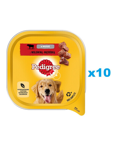 PEDIGREE Adult 10x300 g  Nassfutter mit Rind und Leber für Hunde