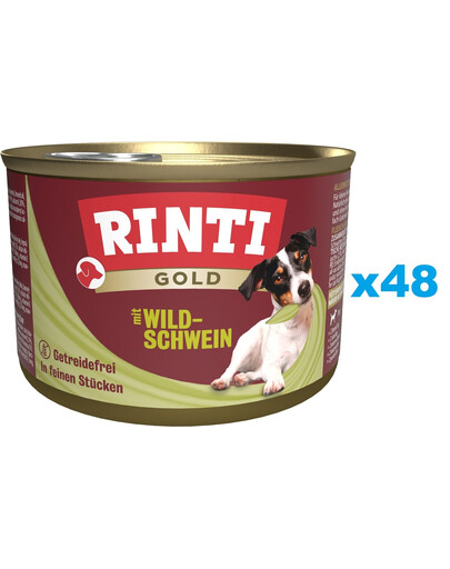 RINTI Gold Wild boar Mini Wildschwein für kleine Hunderassen 48x185 g