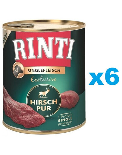 RINTI Singlefleisch Exclusive Venison Pure Monoprotein Wild 6x800 g