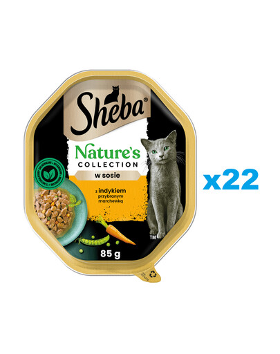 SHEBA Nature’s Collection 22x85 g Nassfutter mit Truthahn und Karotte in Soße für adulte Katzen